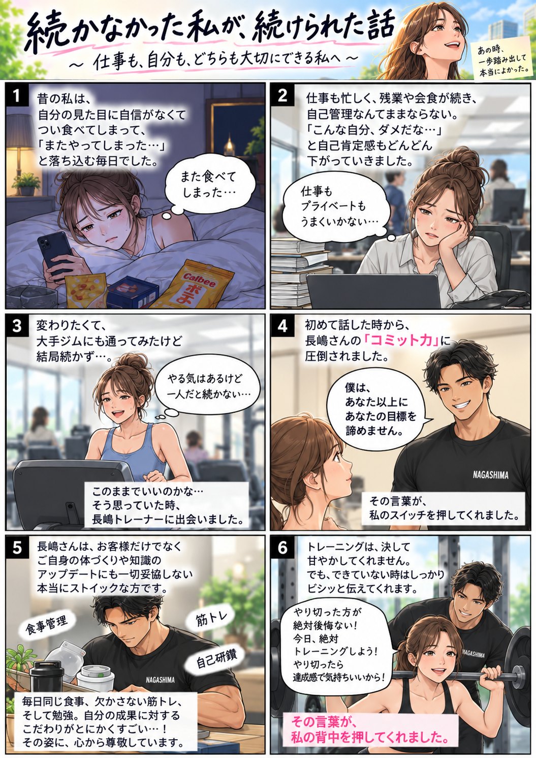 続かなかった私が、続けられた話（前編）：自己管理がままならない毎日から、長嶋トレーナーの「コミット力」に出会うまで